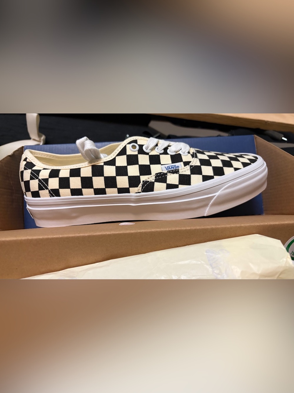 Vans Kids Checkerboard Slip-On Style Low-Top Sneakers - Black & Cream